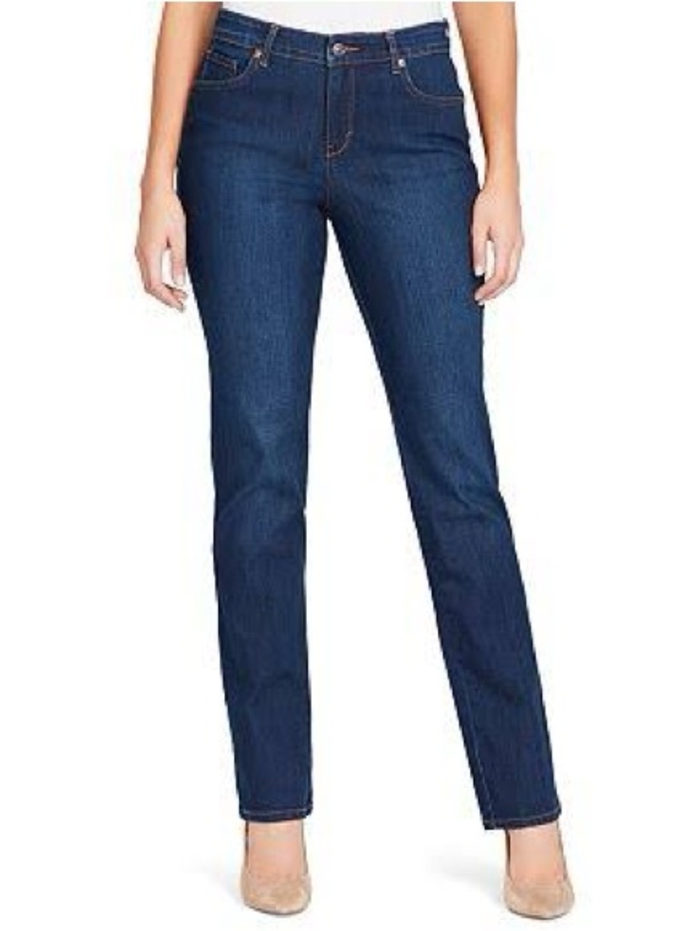 Gloria Vanderbilt Dark Blue Straight Jeans 16 Short